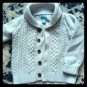 Boys size 18-24 month GAP shawl neck sweater grey